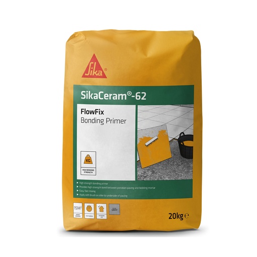 [PTG257.00034] SikaCeram-62, FlowFix Bonding Primer, Interior & Exterior, Light Grey, 20 kg