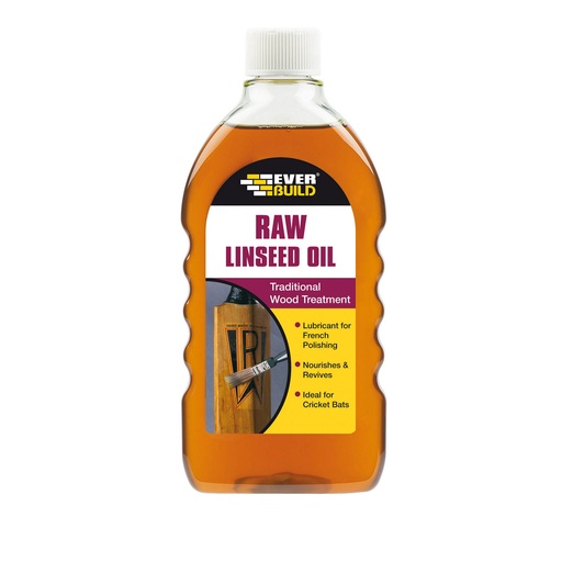 [PTG257.00049] EVERBUILD Raw Linseed Oil, General Wood Treatment, Interior & Exterior, Amber, 500 mL