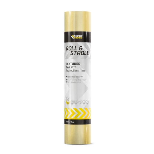 [PTG257.00074] EVERBUILD ROLL & STROLL Textured Non-Slip, Non-Slip Carpet Protector, Interior, Yellow, 600 mm x 75 m