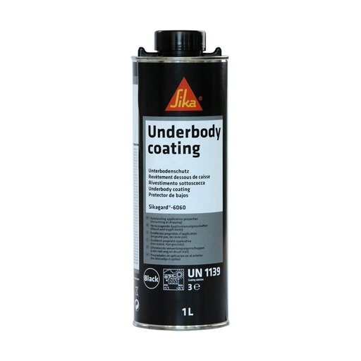 [PTG257.00133] Sikagard-6060, Acoperire bituminoasa aplicabila prin pulverizare pentru caroserie, Exterior, Negru, 1 L