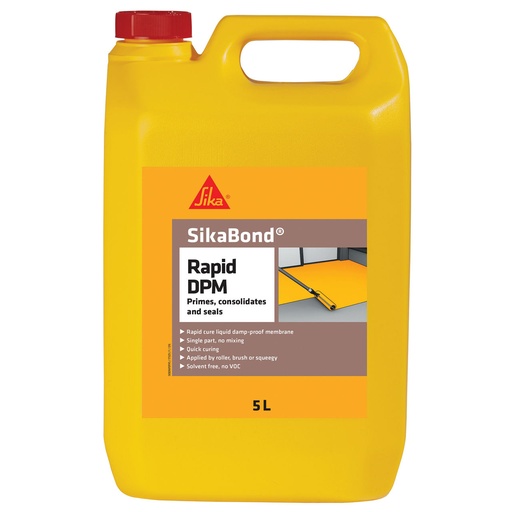[PTG255.00029] SikaBond Rapid DPM, Amorsa din rezina fara solventi si membrana antiumezeala, Interior/exterior, Maro, 5 L
