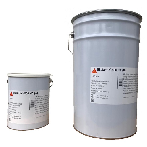 [PTG255.00058] Sikalastic-800 HA, Membrana de hidroizolatie elastica hibrida din poliuree bicomponenta, Exterior, 25 Kg