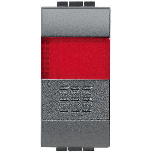 [PTG264.01056] BTICINO L4038R, Button with Red Indicator 10A, 250V Living Light Anthracite