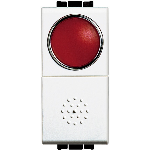 [PTG264.01063] BTICINO N4038R, Button with Red Indicator 10A, 250V Living Light White