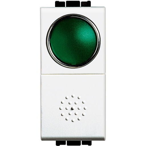 [PTG264.01064] BTICINO N4038V, Button with Green Indicator 10A, 250V Living Light White