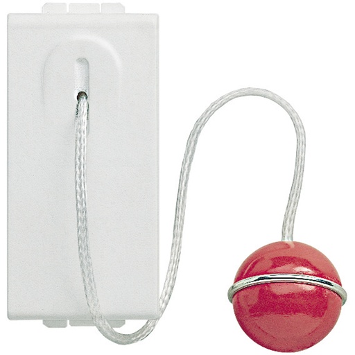 [PTG264.01065] BTICINO N4033, Push Button with Pull Wire Living Light 1P, 10 A, 250 Vac, 1 Module, White