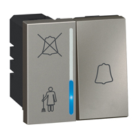 [PTG264.01110] LEGRAND 572557, Indicator Lamp and Bell Button for Hotel B Edroom Square Magnesium