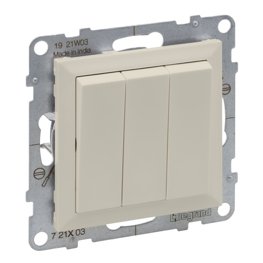 [PTG264.01699] LEGRAND 721203, Triple Switch, 10AX, Screw Terminal, Iv