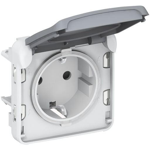 [PTG229.00405] LEGRAND 069571, Plexo IP 55 German Standard Socket, 2P+E Screw Connection, Grey
