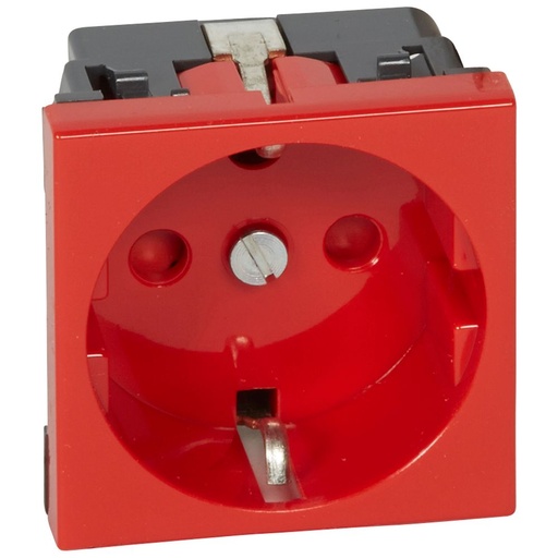 [PTG229.00428] LEGRAND 077214, Simple Multi Socket, 2P+E Screw Terminals, 2 Modules, Red Protection