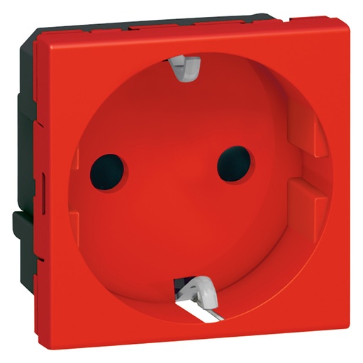[PTG229.00431] LEGRAND 077218, Simple Multi Socket, 2P+E Automatic Terminals 2 Modules, Red