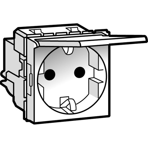 [PTG229.00432] LEGRAND 077219, Simple Multi Socket, 2P+E with Cover, 2 Modules, Antimicrobial