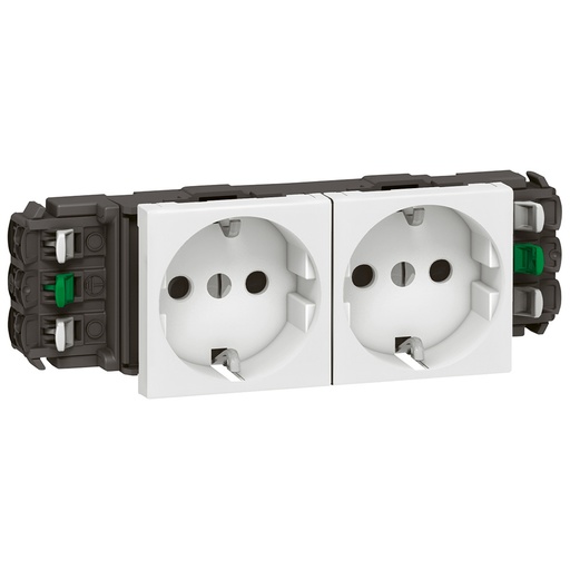 [PTG229.00451] LEGRAND 077402, Mosaic Socket, Automatic Terminal Connection, 2 x 2P+E, 4 Modules, Standard