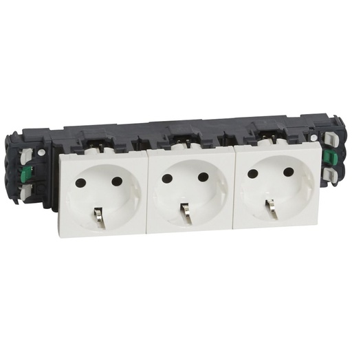[PTG229.00452] LEGRAND 077403, Mosaic Socket, Automatic Terminal Connection, 3 x 2P+E, 6 Modules, Standard