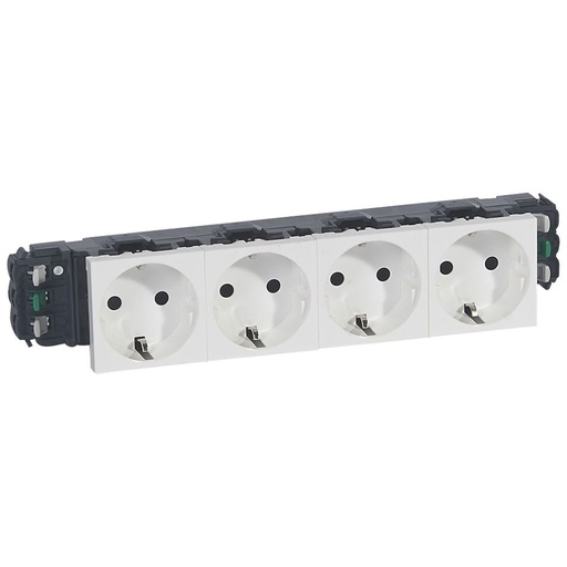 [PTG229.00453] LEGRAND 077404, Mosaic Socket, Automatic Terminal Connection, 4 x 2P+E, 8 Modules, Standard