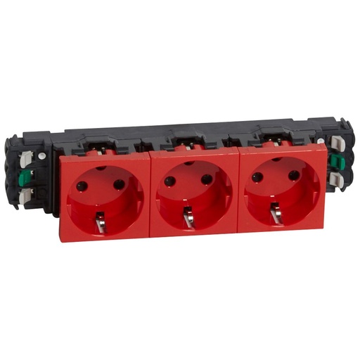 [PTG229.00460] LEGRAND 077423, Mosaic Socket, Automatic Terminal Connection, 3 x 2P+E, 2 Modules, with Protection Against Incorrect Operations