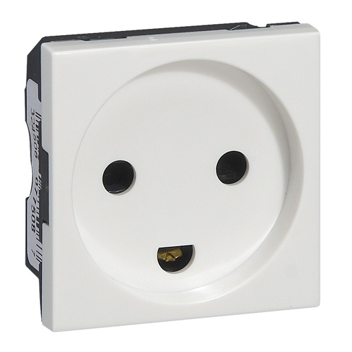 [PTG229.00468] LEGRAND 077508, Danish Standard Socket, 2P+E, with Protection, 2 Modules, White