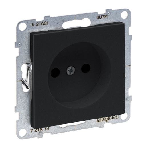 [PTG229.00607] Legrand 721419, Priza 2P, Term Surub, Protecție Copii, Negru