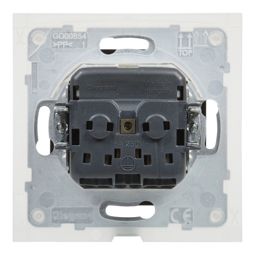 [PTG229.00609] Legrand 721423, Priza 2P+T, IP44, Term Aut., Protecție Copii, Negru