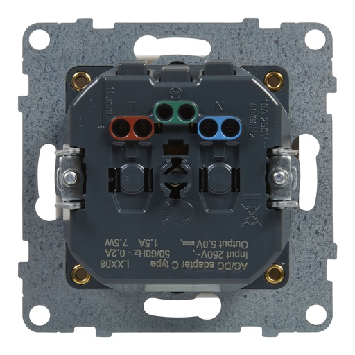 [PTG229.00635] Legrand 721189, Priza 2P+T, Standard Franța Cu Incarc USB C, Alb