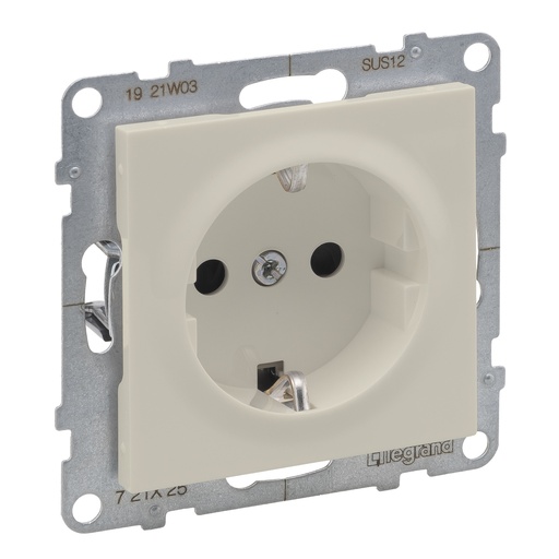 [PTG229.00638] LEGRAND 721225, 2P+E Socket, Screw Terminal, Ivory