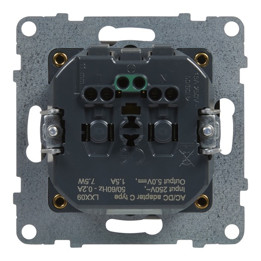 [PTG229.00650] LEGRAND 721329, 2P+E Socket with USB C Charging, Alu