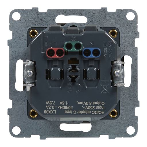 [PTG229.00658] Legrand 721389, Priza 2P+T, Standard Franța Cu Incarc USB C, Alu