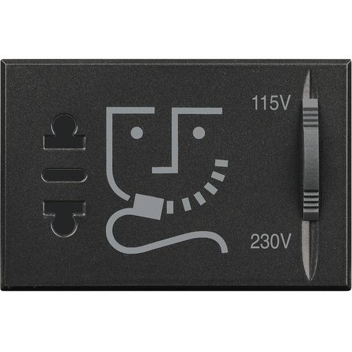 [PTG229.00672] Bticino HD4177, Priză Aparat Ras Axolute 230 V, -115/230 V, Alb , 3 Module