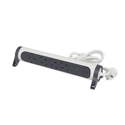 [PTG229.00707] Legrand 694507, Bloc Multipriza Mobil Premium Rotativ 4X2P+T, Spd-Supratensiune Si Intrerupator 1.5 m, Alb-Negru