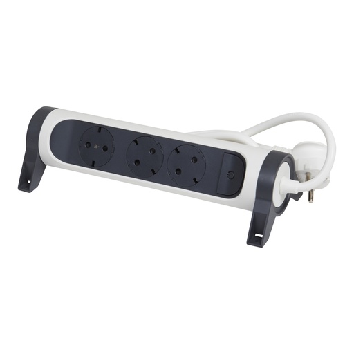 [PTG229.00718] Legrand 694527, Bloc Multipriza Mobil Premium Rotativ 3X2P+T, Cu Intrerupator 1.5 m, Alb-Negru