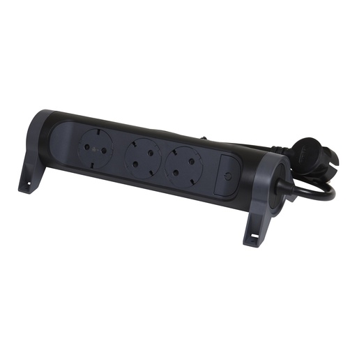 [PTG229.00719] Legrand 694528, Bloc Multipriza Mobil Premium Rotativ 3X2P+T, Cu Intrerupator 1.5 m, Negru