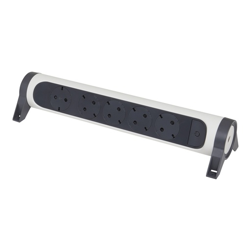 [PTG229.00737] Legrand 694546, Bloc Multipriza Mobil Premium Rotativ 5X2P+T, Cu Intrerupator, Alb-Negru