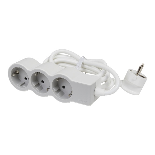 [PTG229.00740] LEGRAND 694549, Mobile Multi, Socket Block Standard 3 x 2P+E 1,5m White, gray