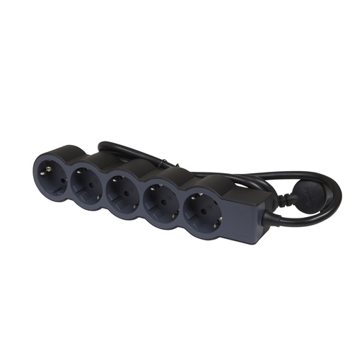 [PTG229.00747] LEGRAND 694556, Mobile Multi, Socket Block Standard 5 x 2P+E 1,5m Black