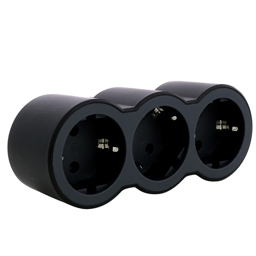 [PTG229.00777] LEGRAND 694519, Triple Socket Block Front Standard 2P+E 16A Black