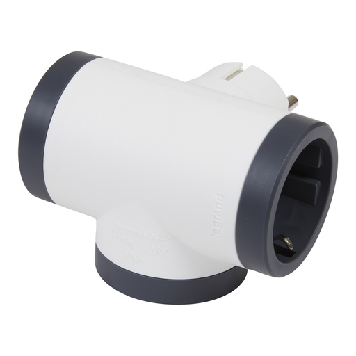 [PTG229.00778] LEGRAND 694520, Triple Socket Block Side Outlets Standard 2P+E 16A White