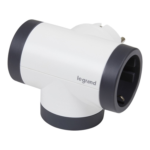[PTG229.00780] LEGRAND 694522, Premium Rotary Side Outlet Socket Block 2 x 2P+E 16A and USB A+C Black, white