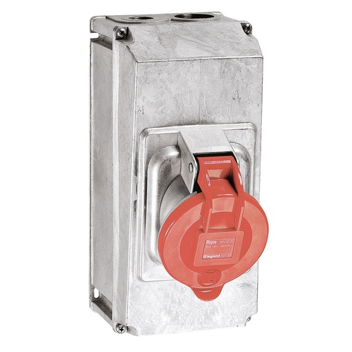 [PTG229.00809] LEGRAND 053733, Hypra Surface-mounted Socket, IP 44, 380/415 V, 63 A, 3P+E, Metal