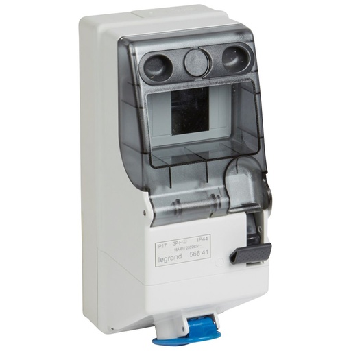 [PTG229.00824] LEGRAND 056641, Combined Unit P17, with Unequipped DIN Rail 125 x 280, IP 44, 200/250 V, 16 A, 2P+E