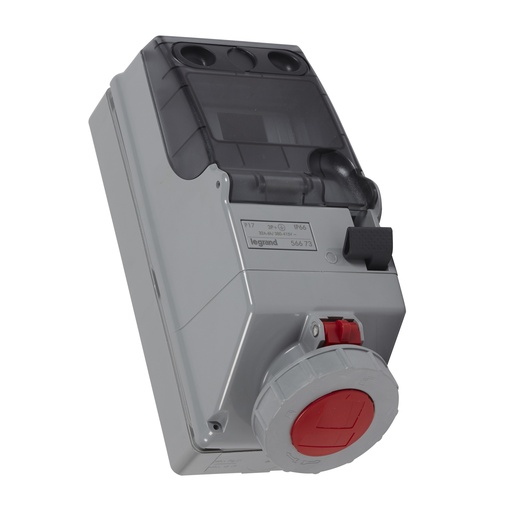 [PTG229.00833] LEGRAND 056673, P17 Combination Unit, with Unequipped DIN Rail 125 x 280, IP 66, 380/415 V, 32 A, 3P+E