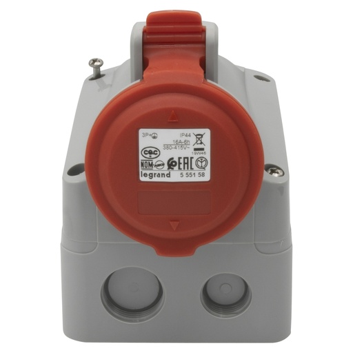 [PTG229.00843] Legrand 555158, Priza Cu Montaj Aparent P17 IP44 380/415 V, 16 A, 3P+E