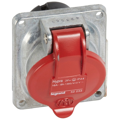 [PTG229.00880] LEGRAND 052233, Socket for Inclined Panel Mounting Hypra, IP44, 380/415 V, 16 A, 3P+E, metal