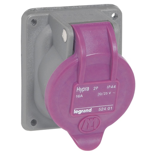 [PTG229.00882] LEGRAND 052401, Hypra Panel Socket, IP 44, 20/25 V, 16 A, 2P, Plastic