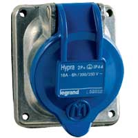 [PTG229.00885] LEGRAND 052732, Hypra Inclined Panel Mounting Socket, IP44, 200/250 V, 32 A, 2P+E, metal