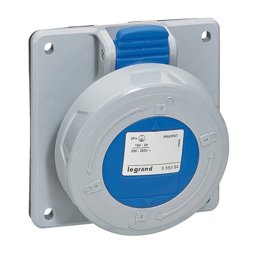 [PTG229.00918] LEGRAND 555385, P17 Panel Door Socket, IP66/67, 200/250 V, 16 A, 3P+E
