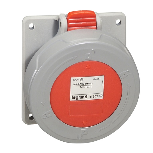 [PTG229.00926] Legrand 555489, Priza Pentru Usa Germania Tablou P17 IP66/67 380/415 V, 32 A, 3P+N+E