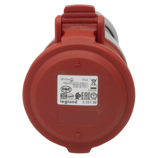 [PTG229.01006] Legrand 555109, Priza Mobila P17 IP44 380/415 V, 16 A, 3P+N+E