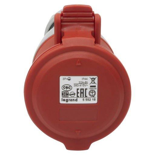 [PTG229.01010] LEGRAND 555218, Mobile Socket P17, IP44, 380/415 V, 32 A, 3P+E