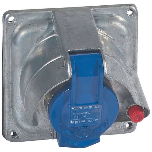 [PTG229.01022] LEGRAND 052012, Prisinter Socket for Panel Mounting Hypra, IP 44/55, 200/250 V, 16 A, 2P+E, Metal