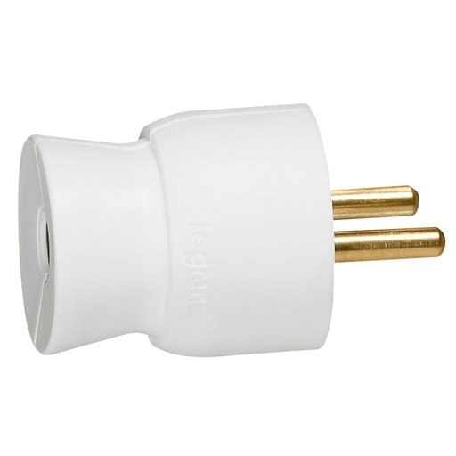[PTG044.00002] LEGRAND 050100, 2P+E Plug, 16 A, Plastic, Straight Outlet, White, Label